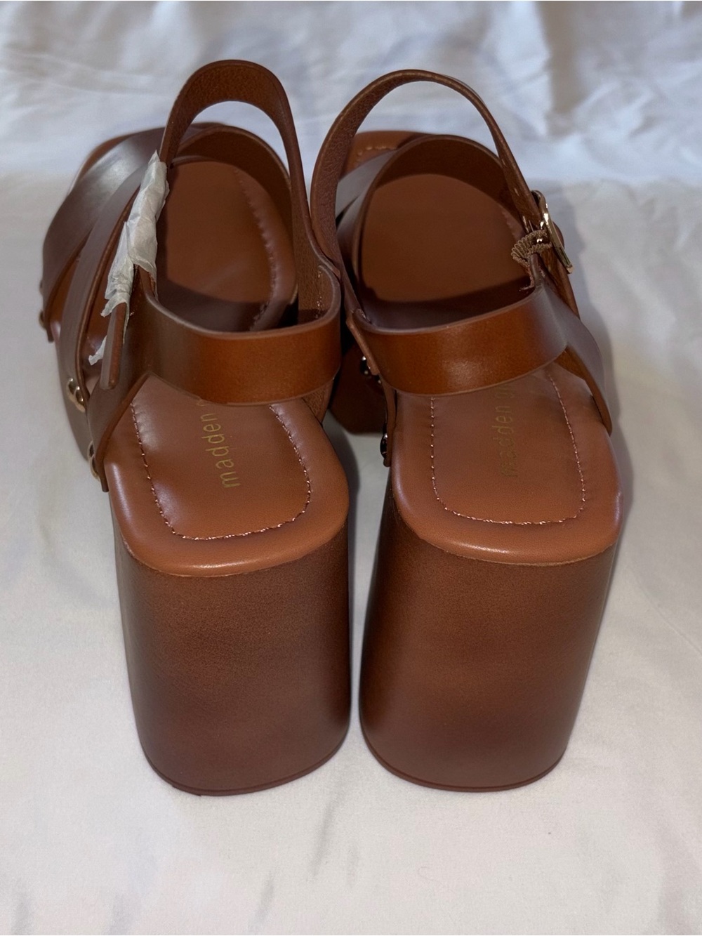 NWT Madeen Girl Brown Platform Sandals with Block Heel- Size 9 - Picture 4 of 7
